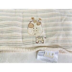 Nature's Purest Giraffe Safari Baby Blanket Receiving Lovey Cotton Knit Striped